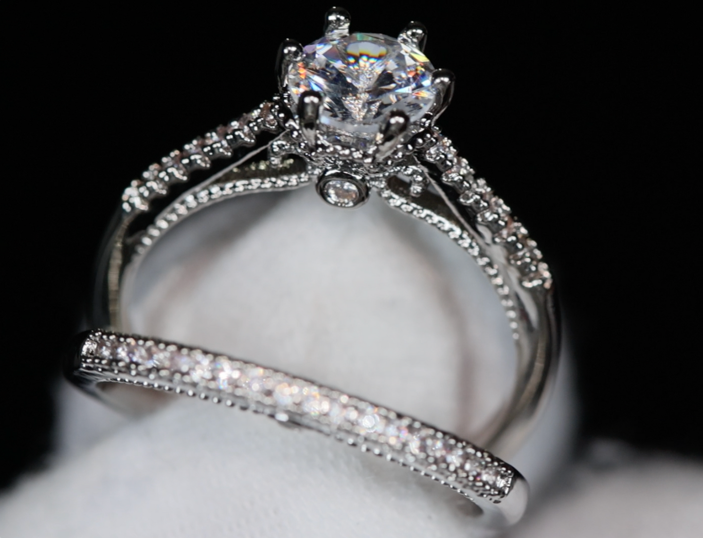 Womens Wedding Ring Set | Engagement Ring Set | Wedding Ring
