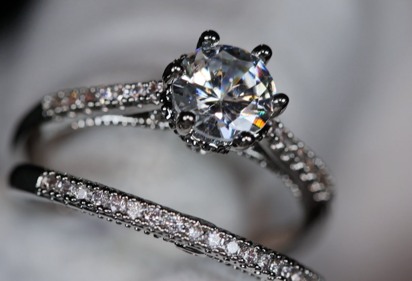 Womens Wedding Ring Set | Engagement Ring Set | Wedding Ring
