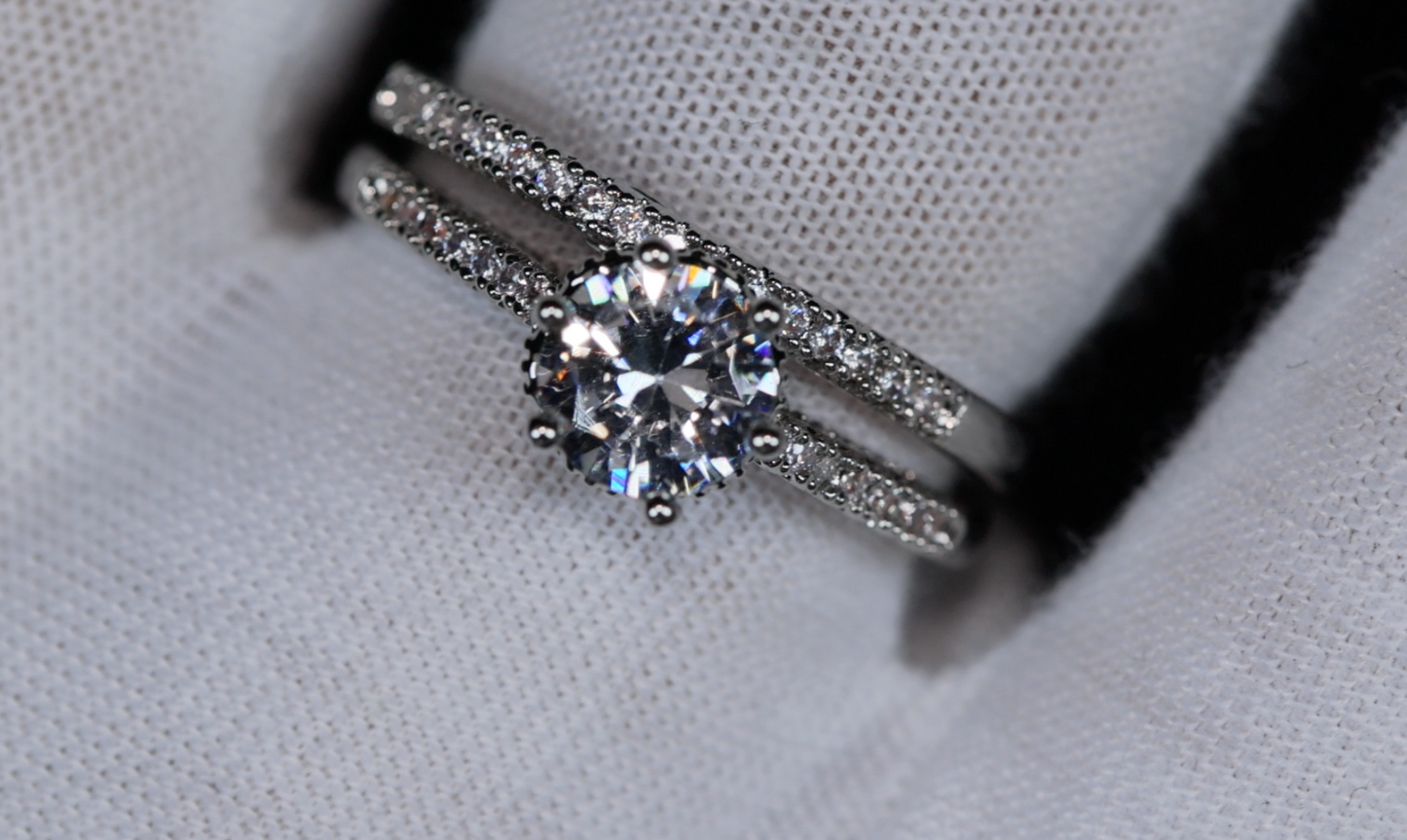 Womens Wedding Ring Set | Engagement Ring Set | Wedding Ring