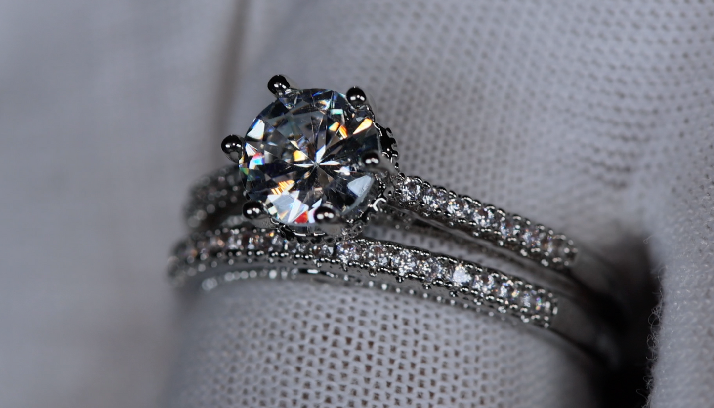 Womens Wedding Ring Set | Engagement Ring Set | Wedding Ring