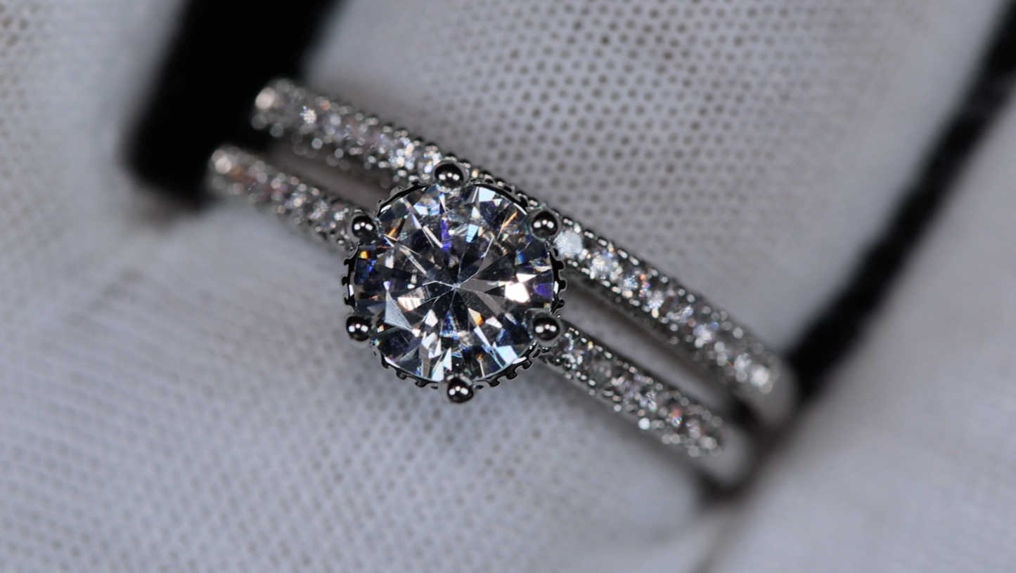 Womens Wedding Ring Set | Engagement Ring Set | Wedding Ring