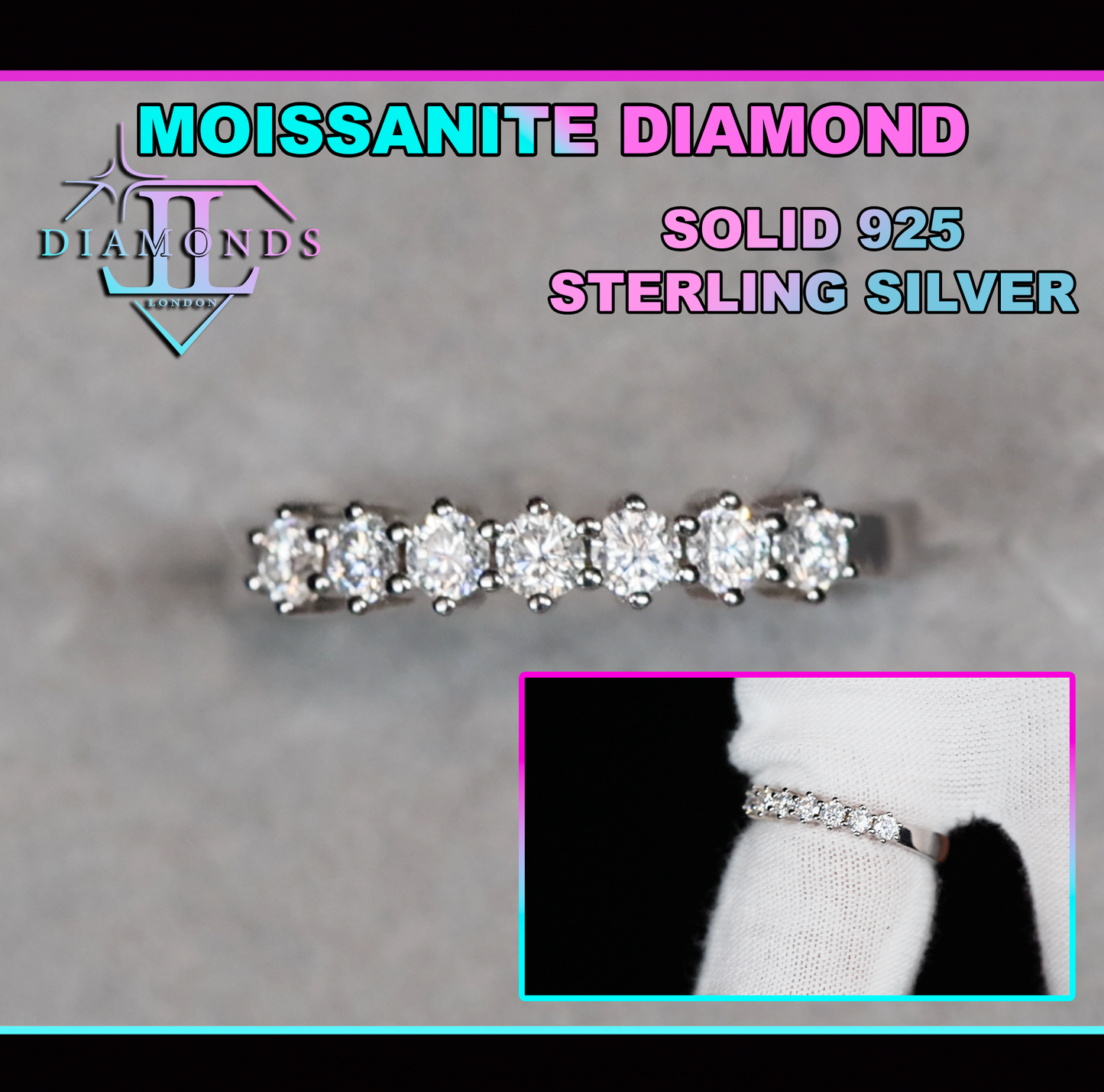 womens moissanite diamond wedding band