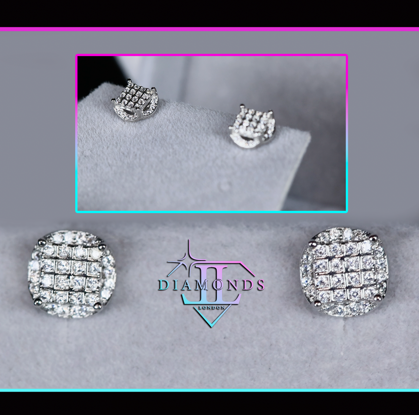 Womens Diamond Ear Studs | Mens Diamond Ear Studs | Ear Studs | Iced Out Ear Studs