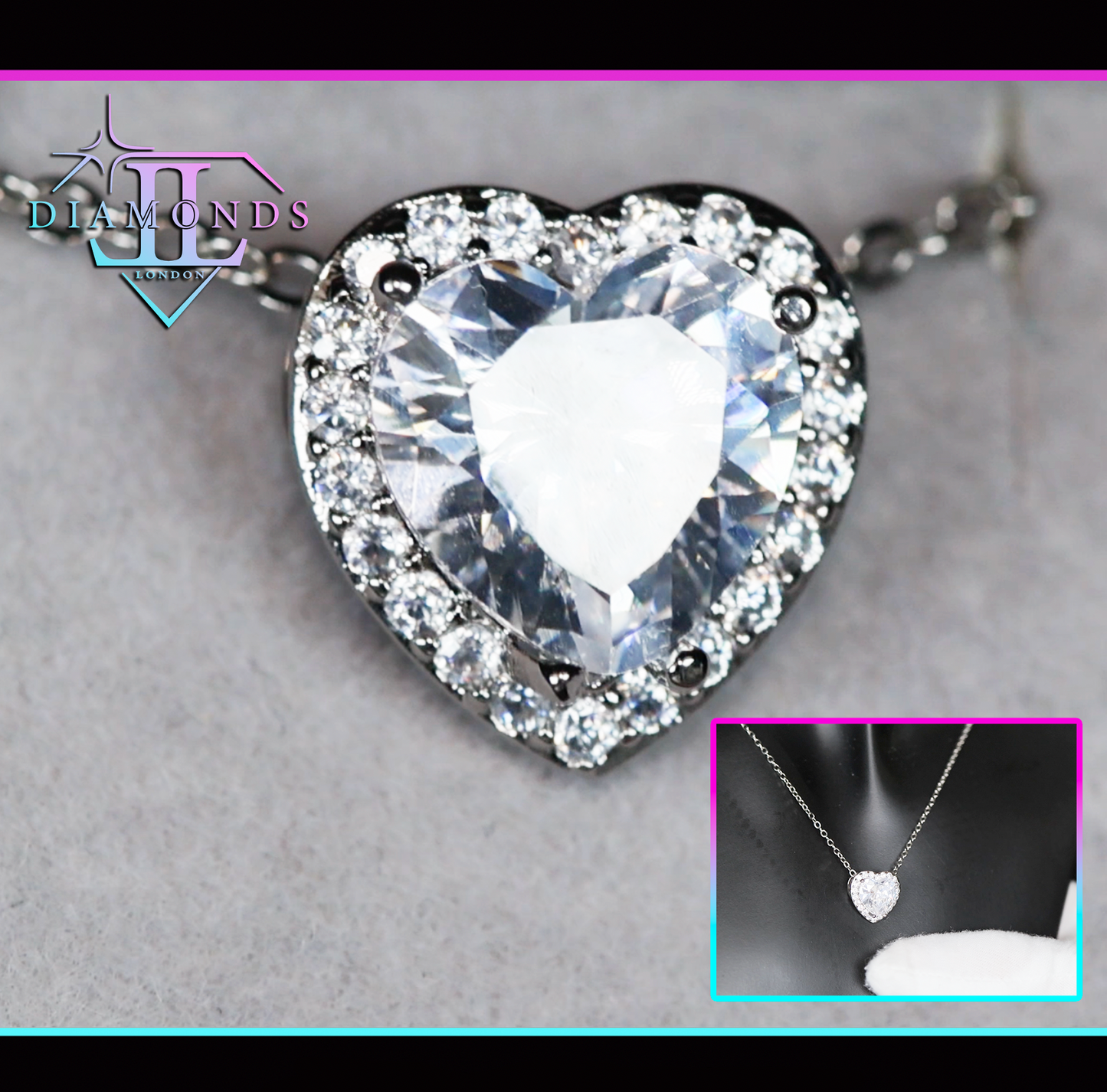 Diamond Heart Necklace | Womens Diamond Necklace | Heart Necklace with Diamonds | Heart Pendant