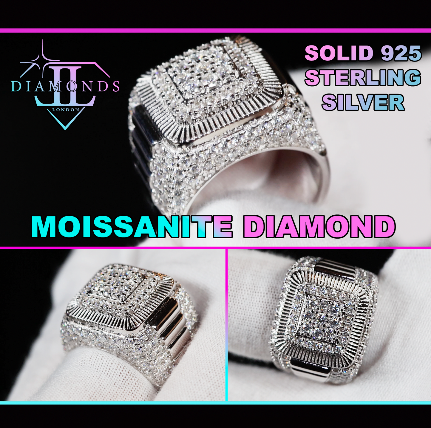 moissanite iced rings