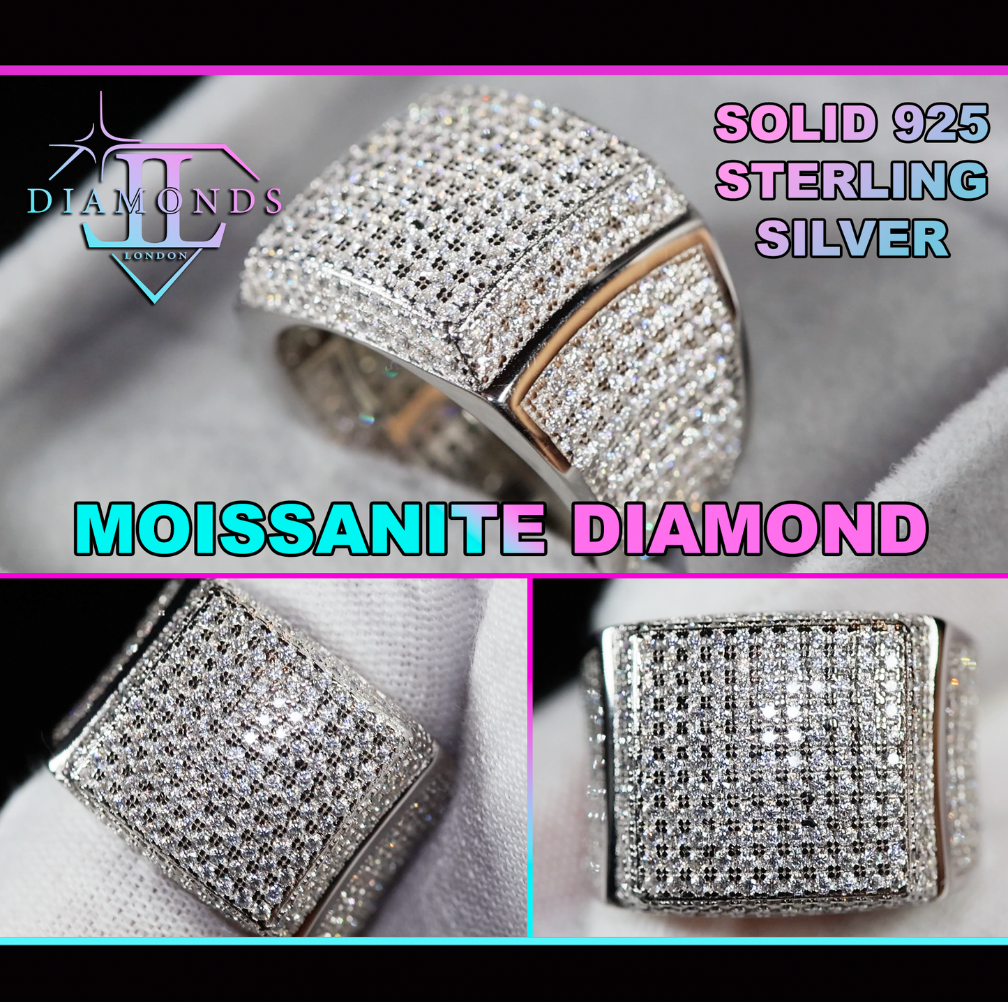 Moissanite Hip Hop Ring