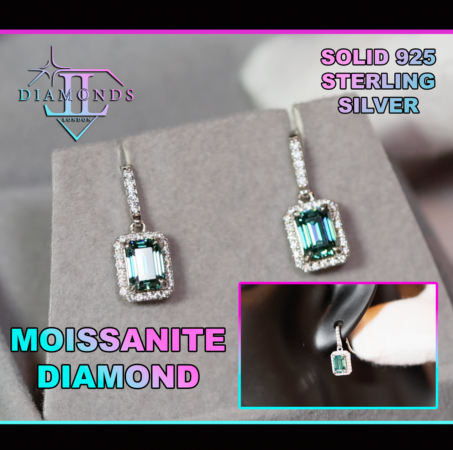 Moissanite Emerald Earrings