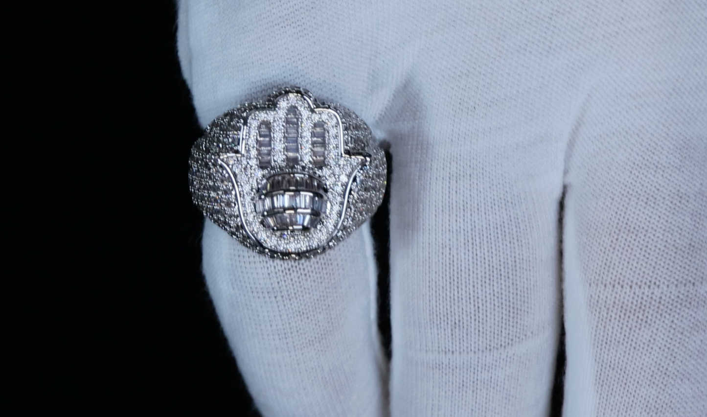 Diamond Hamsa Ear Studs