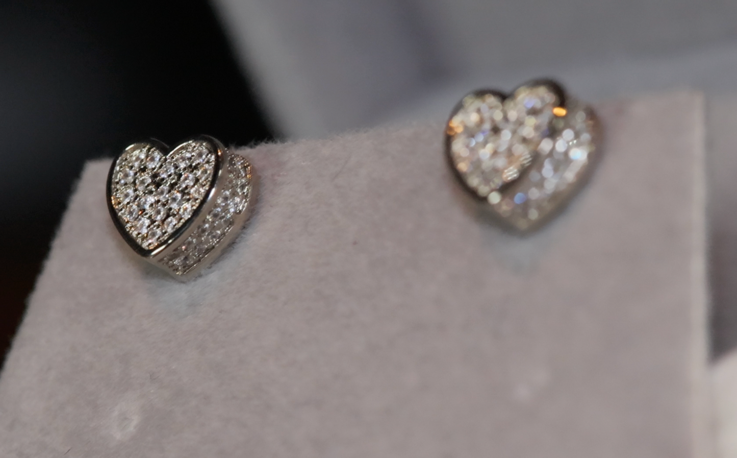 Diamond Heart Ear Studs