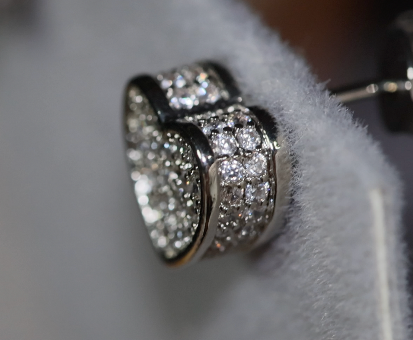 Diamond Heart Ear Studs