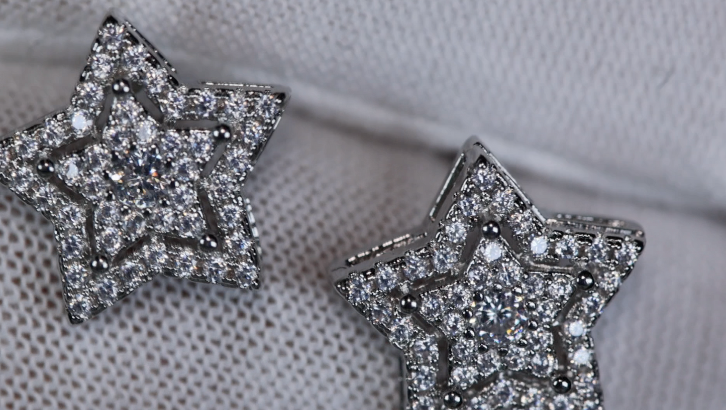 Diamond Star Ear Studs