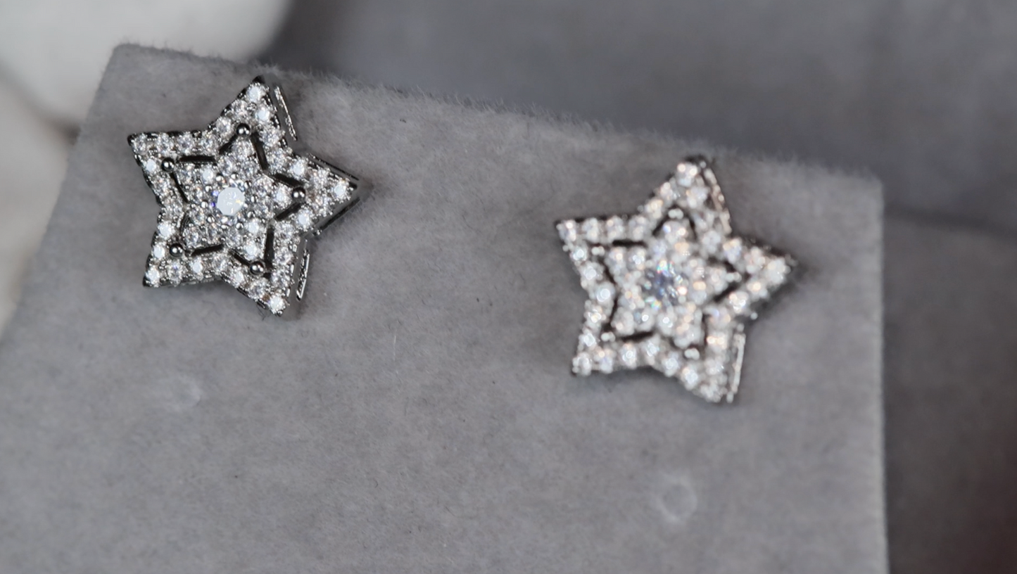 Diamond Star Ear Studs