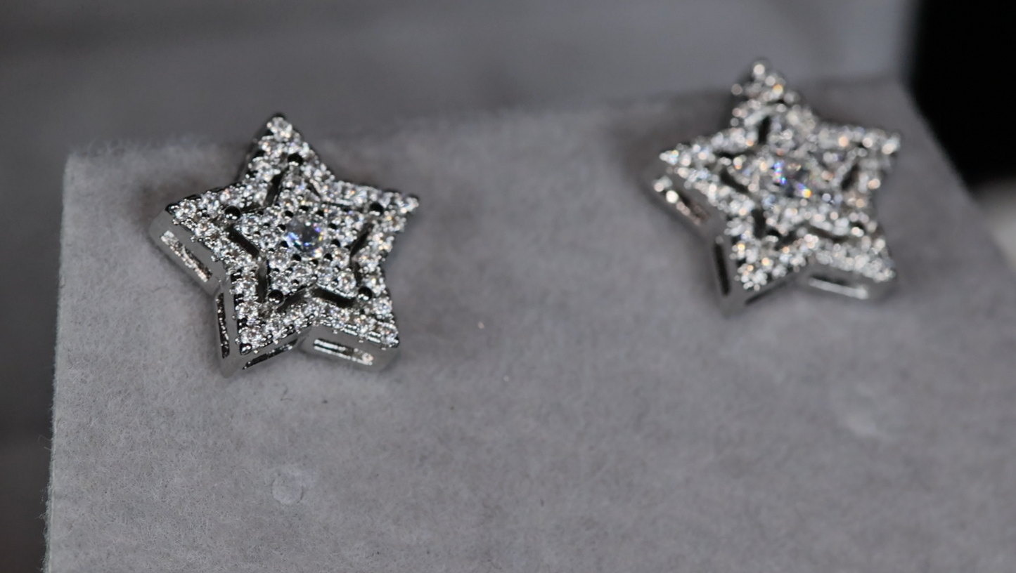 Diamond Star Ear Studs
