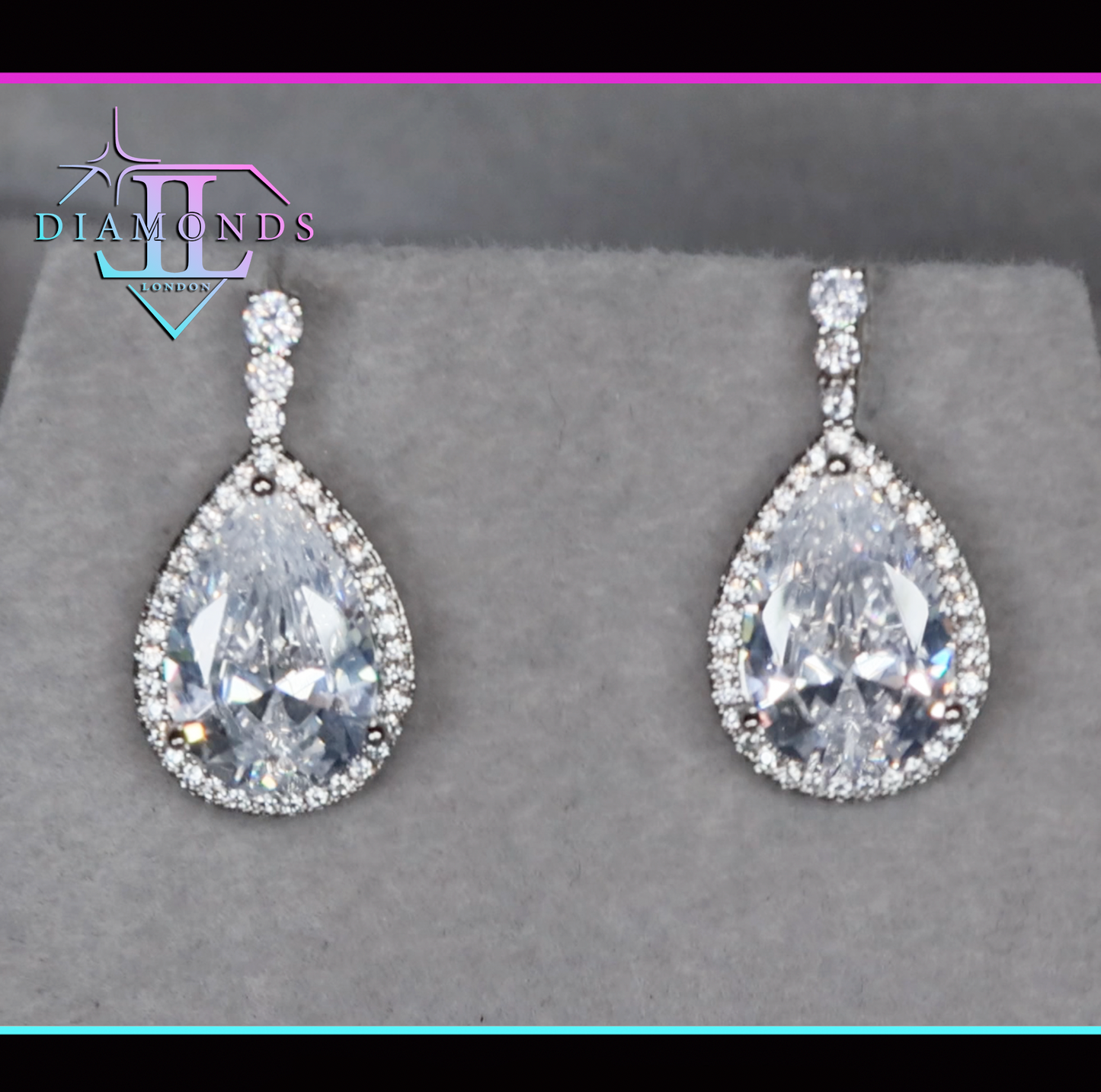 Pear cut diamond earrings