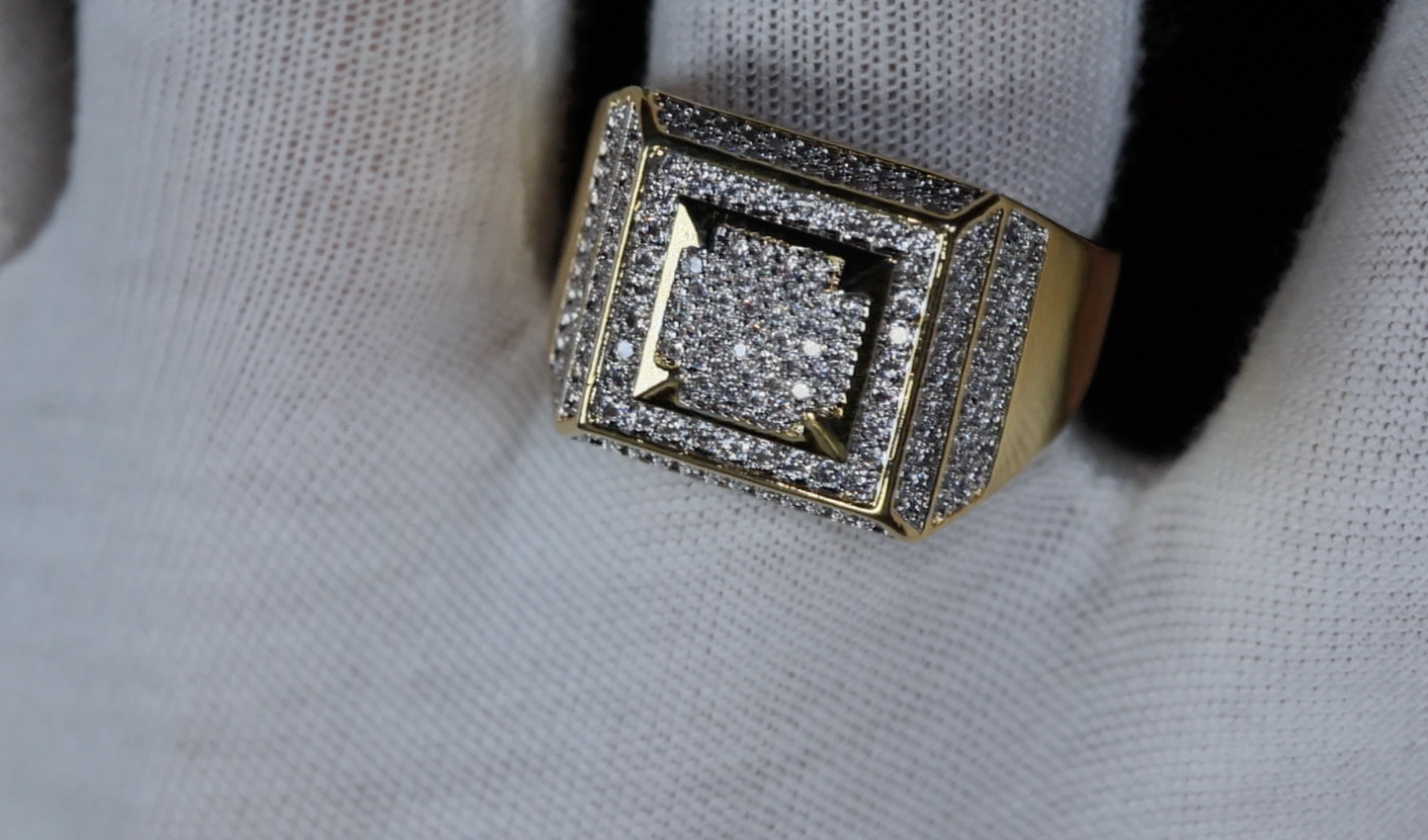Mens Gold Hip Hop Ring