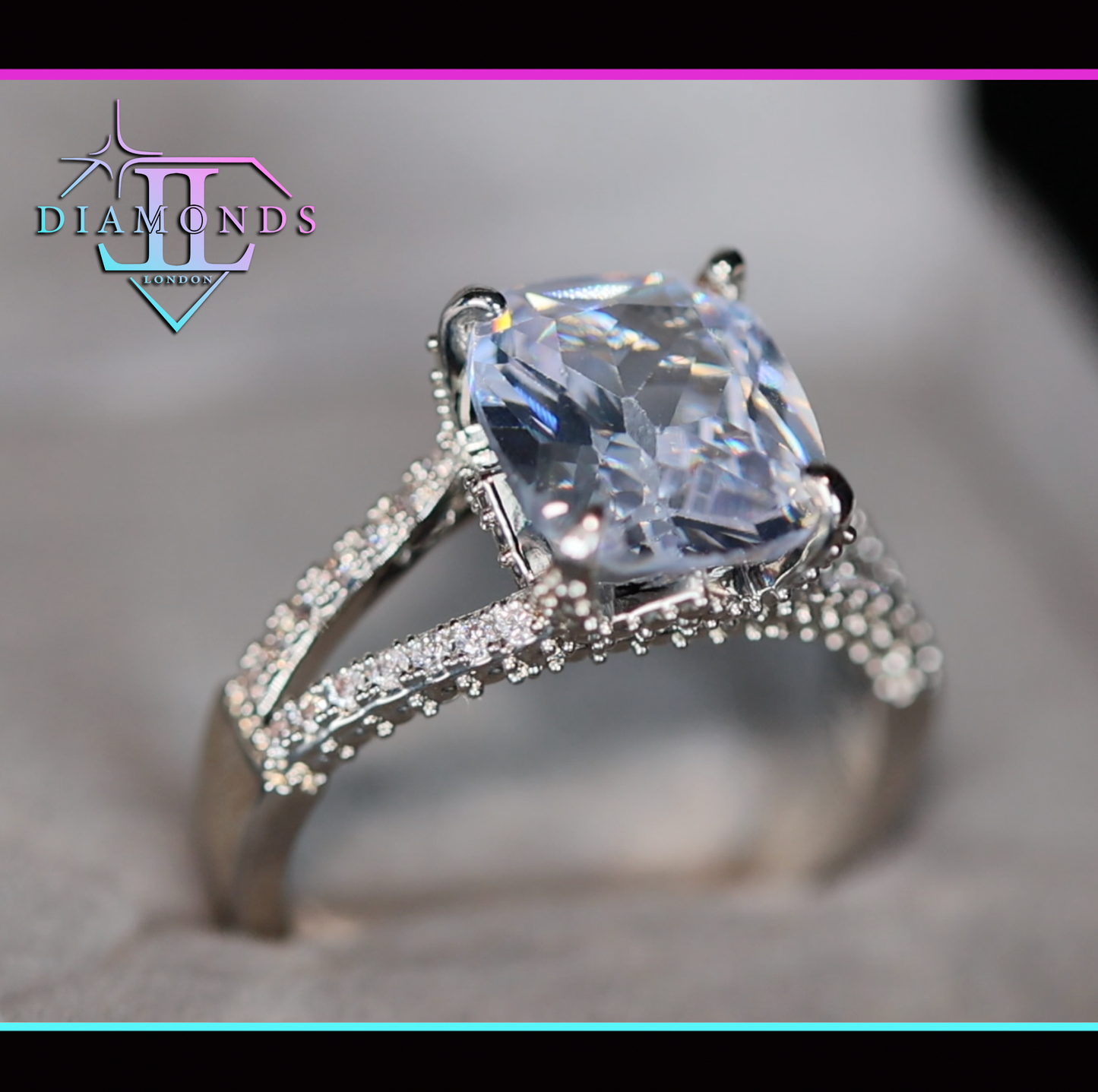 Womens Cushion Diamond Ring