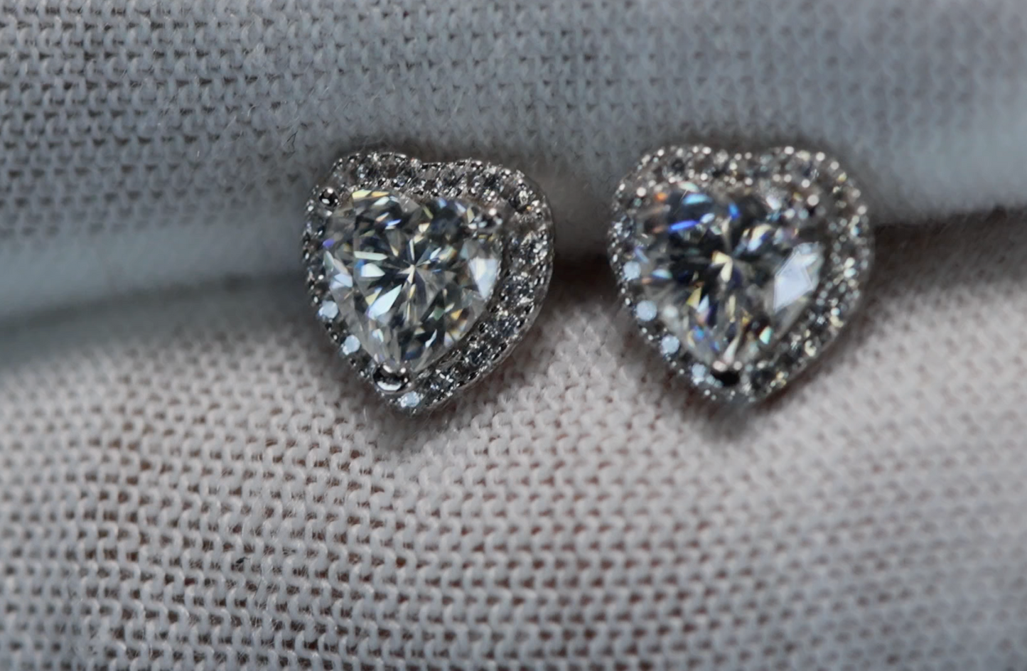 Moissanite Heart Cut Diamond Earrings