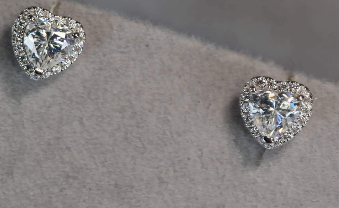 Moissanite Heart Earrings