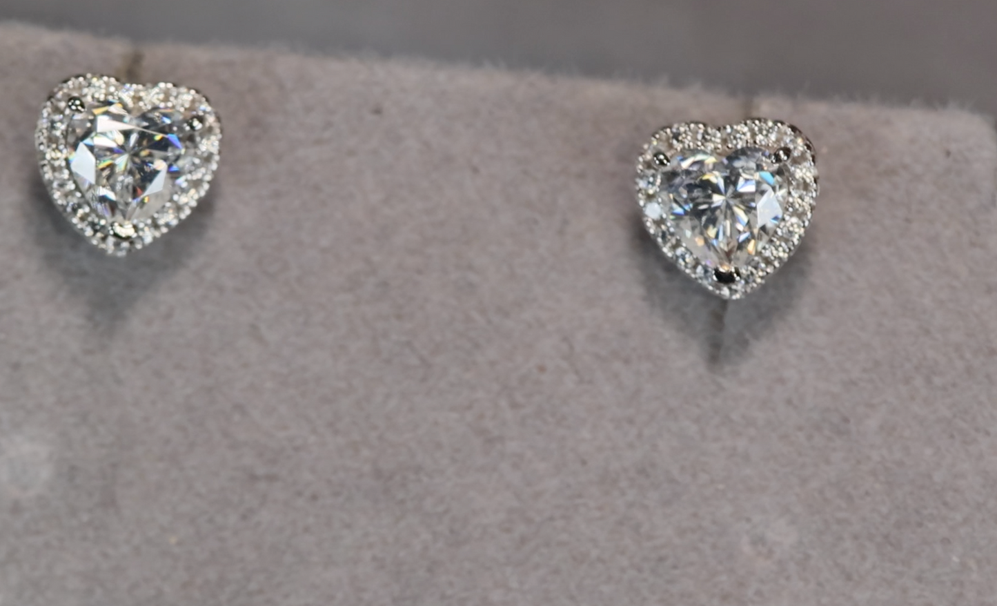 Moissanite Heart Cut Diamond Ear Studs