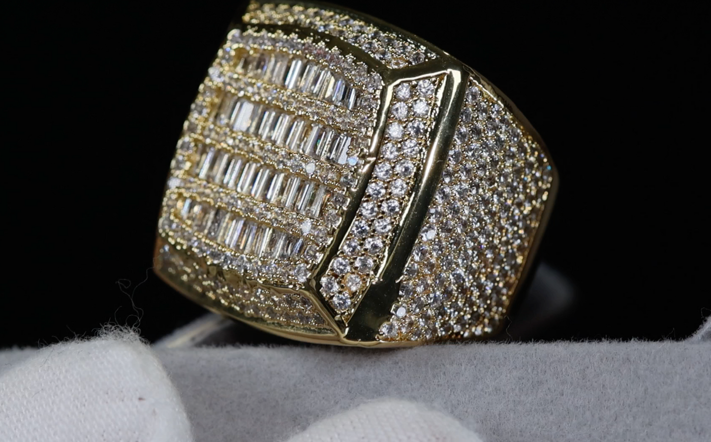 Mens Big Gold Diamond Ring