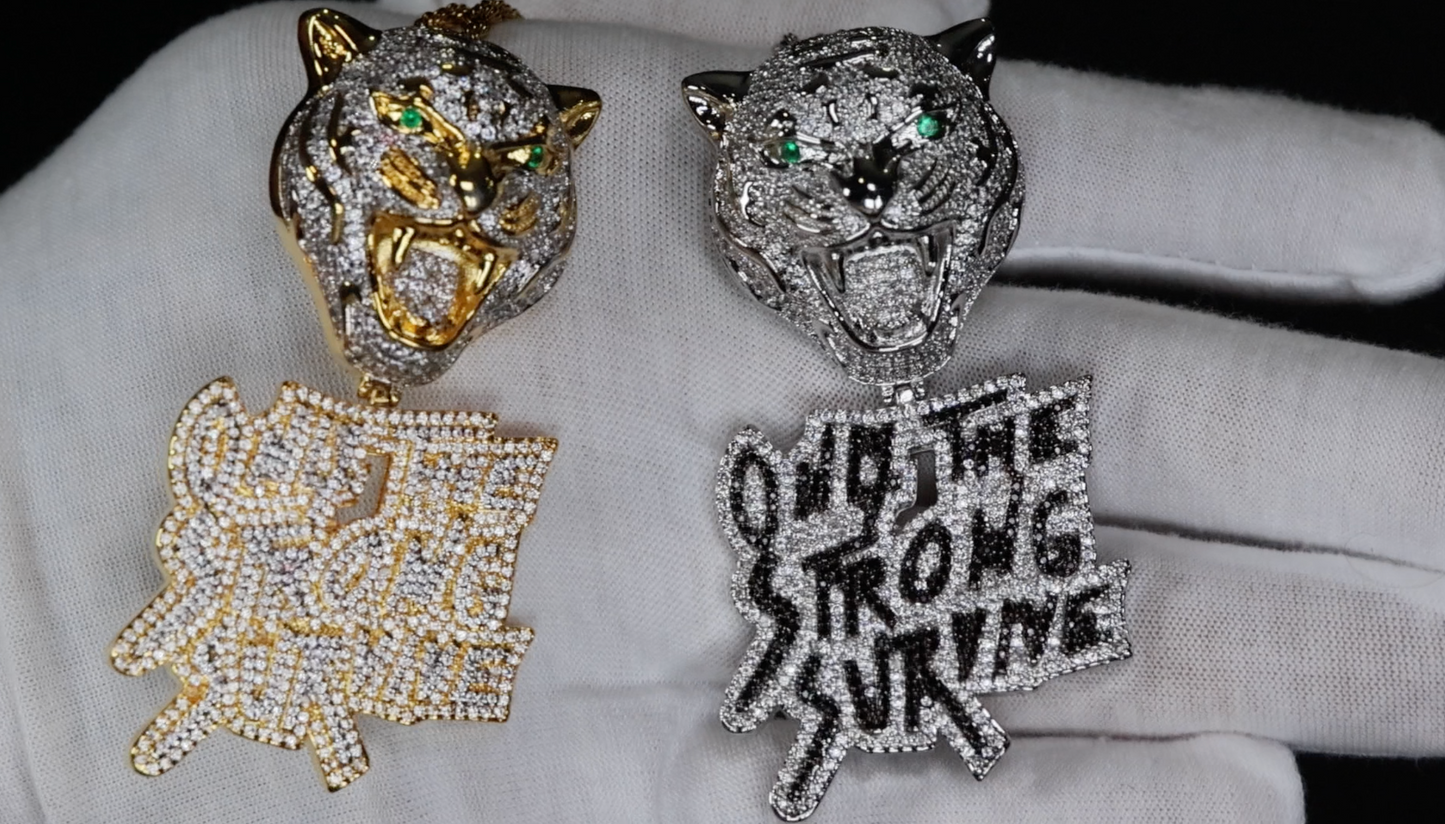 Iced Out Pendant | Diamond Tiger Pendant | Tiger Pendant