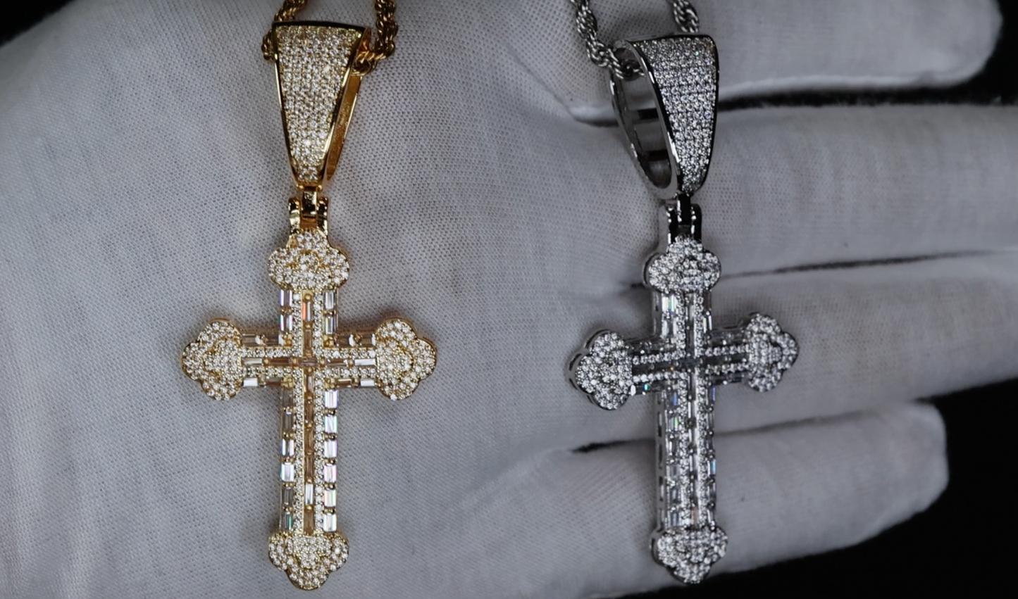 Iced Out Cross Pendant | Hip Hop Cross Pendant | Big Diamond Cross Pendant