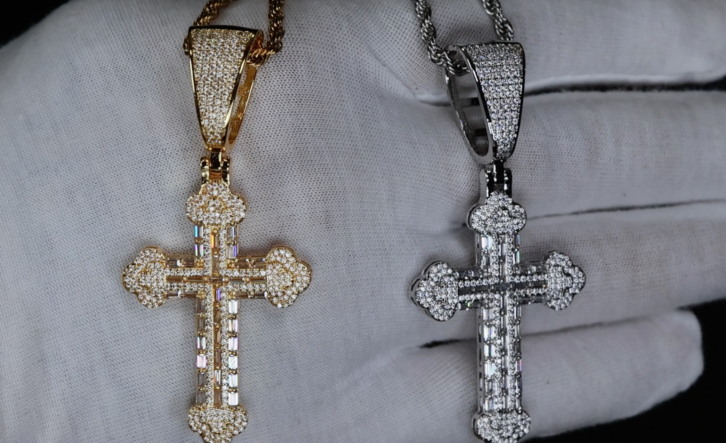 Iced Out Cross Pendant | Hip Hop Cross Pendant | Big Diamond Cross Pendant