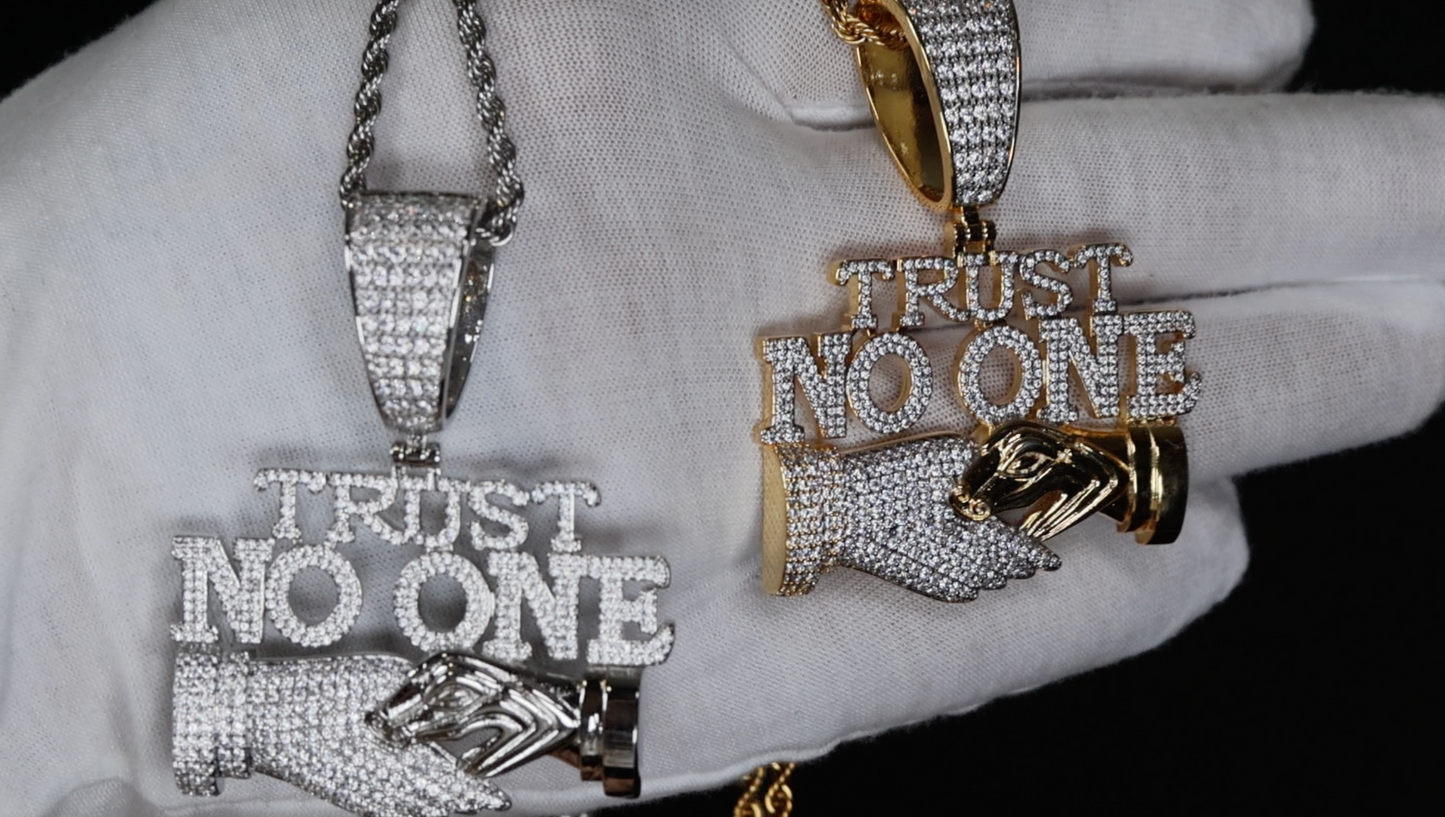 Iced Out Pendant | Diamond Snake Pendant | Trust No One Pendant