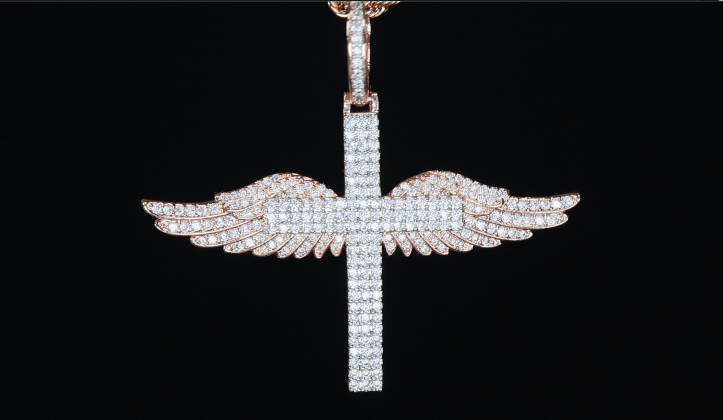 Rose Gold Diamond Cross Pendant