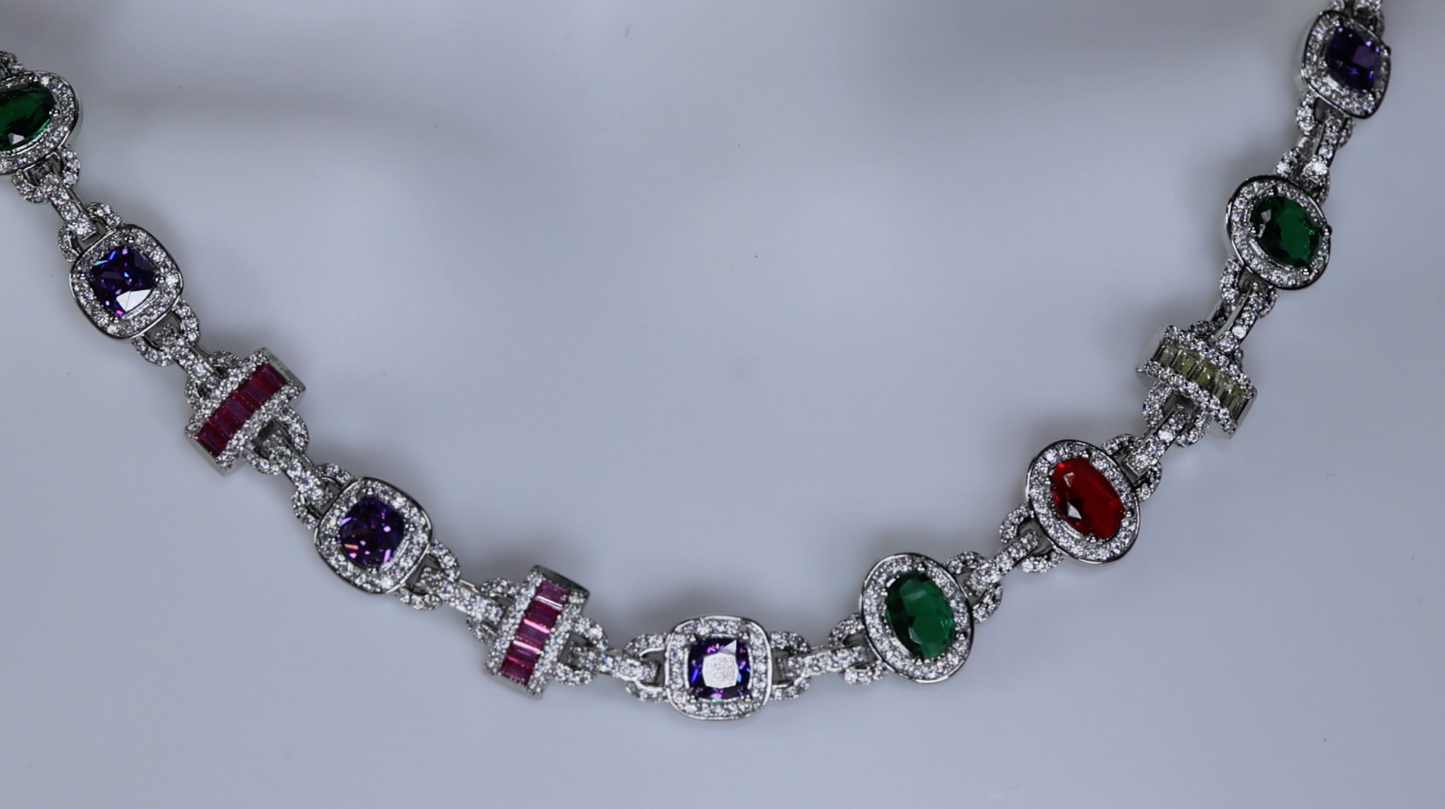Rainbow Diamond Chain | Rainbow Necklace | Coloured Diamond Chain