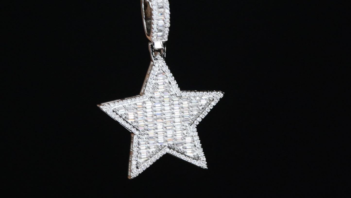 Baguette Diamond Star Pendant