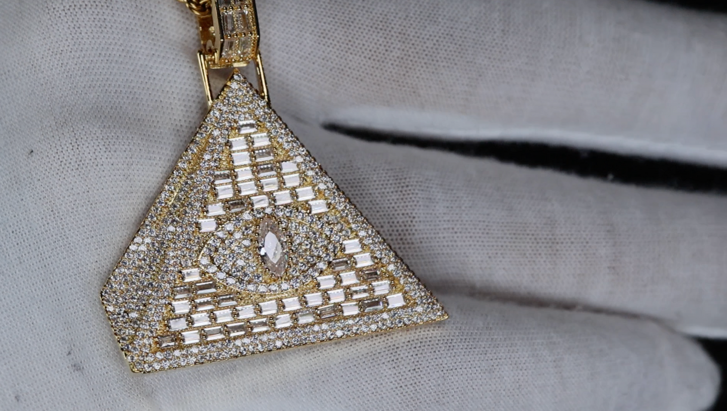 Pyramid Pendant | Diamond Pyramid Pendant | Evil Eye Pendant