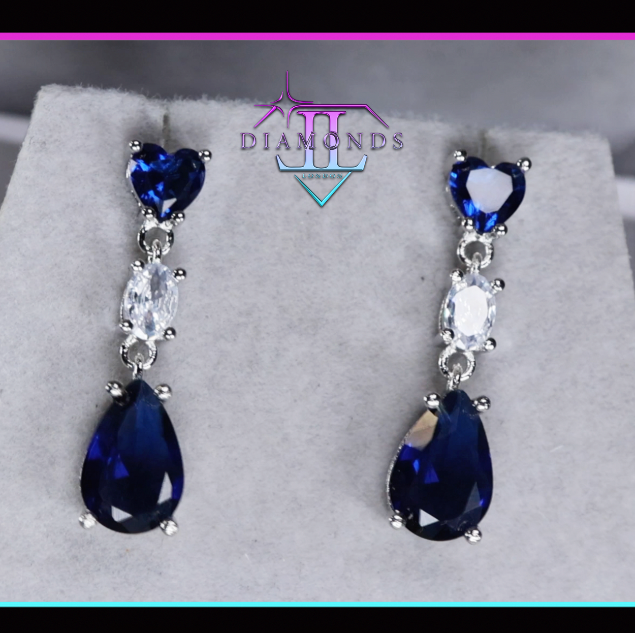 Sapphire Blue Earrings | Blue Teardrop Earrings | Sapphire Blue Pear Cut Earrings