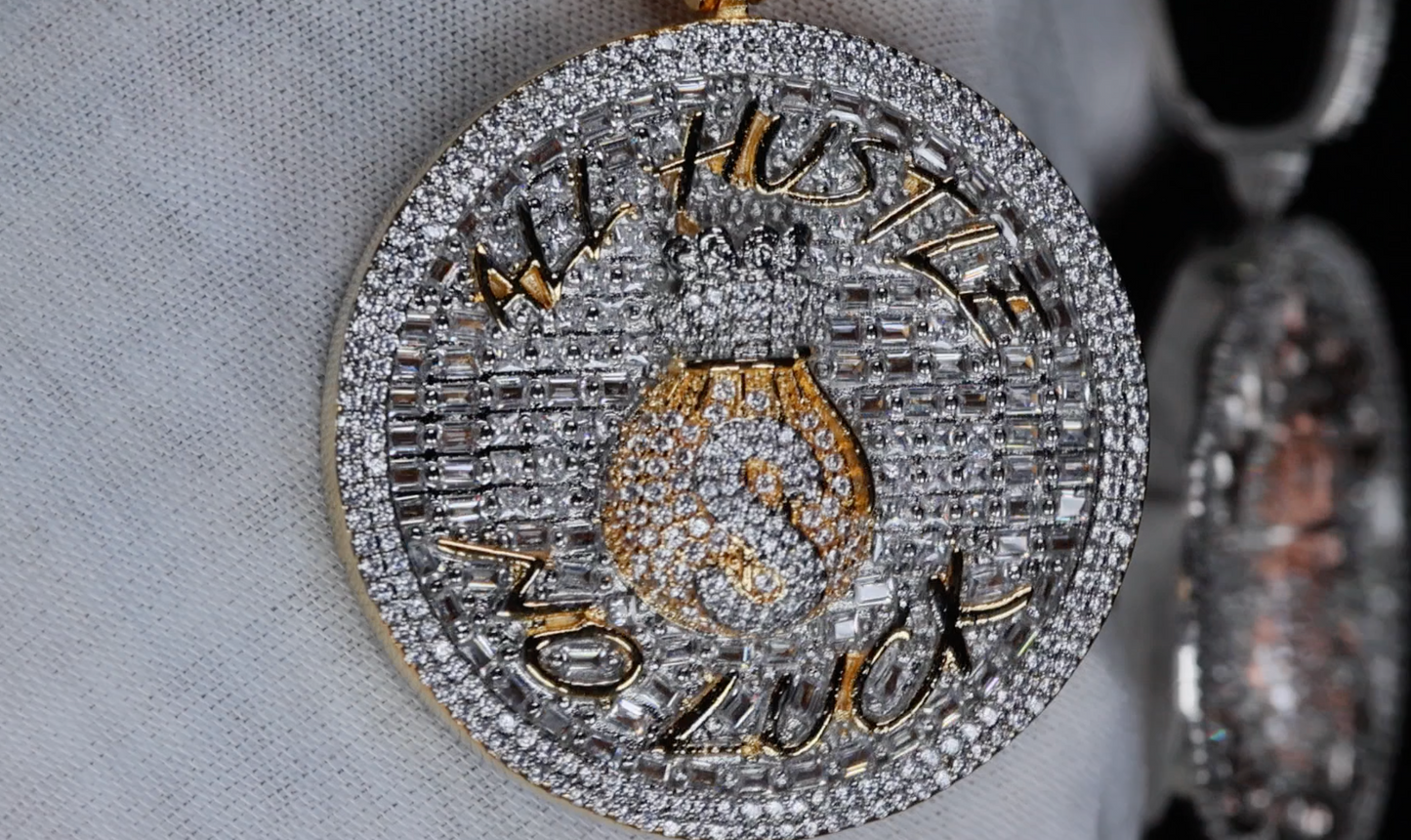 Mens Rose Gold Pendant | Iced Out Pendant | Gold Hip Hop Pendant