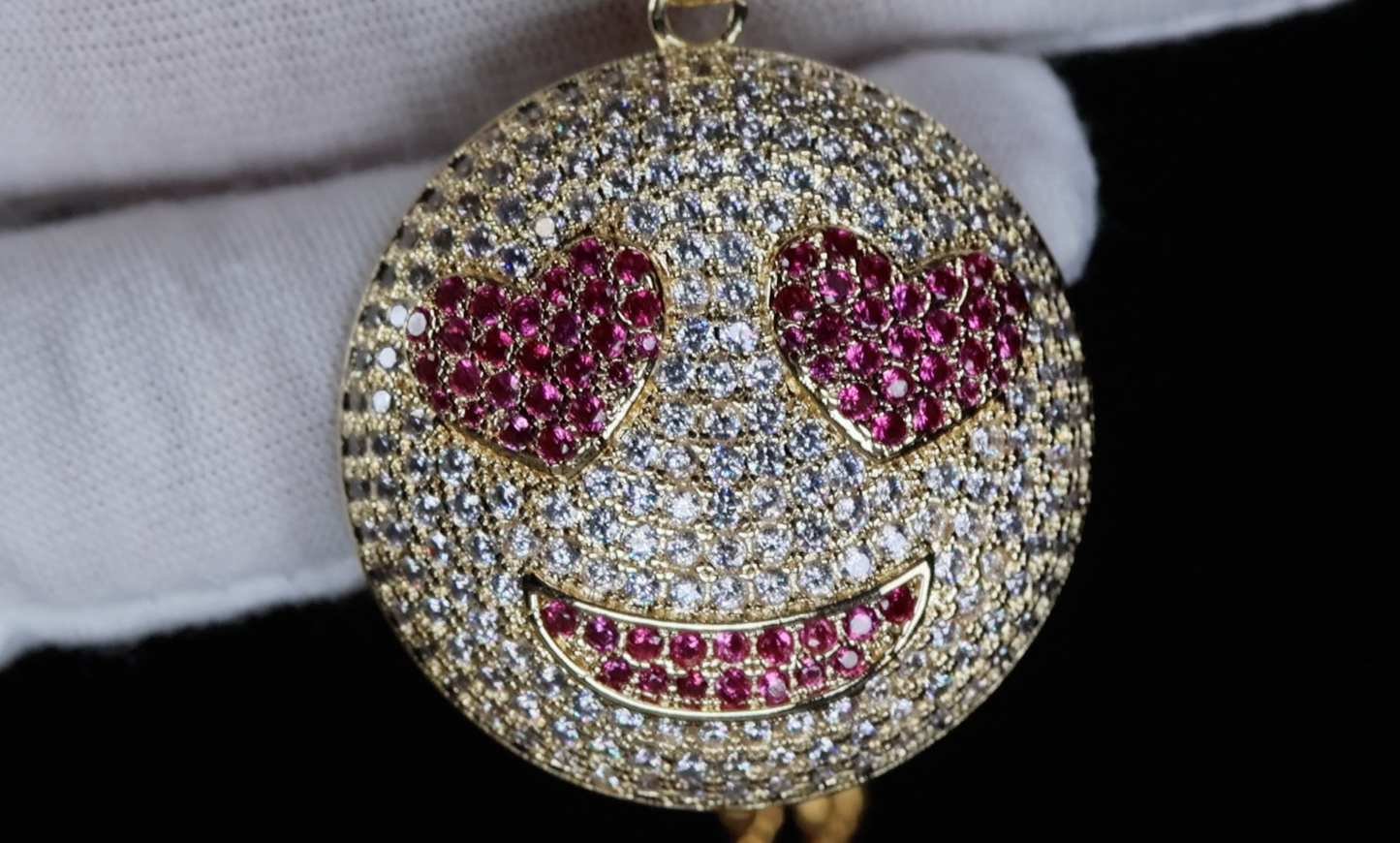 Iced Out Pendant | Diamond Emoji Pendant | Emoji Pendant