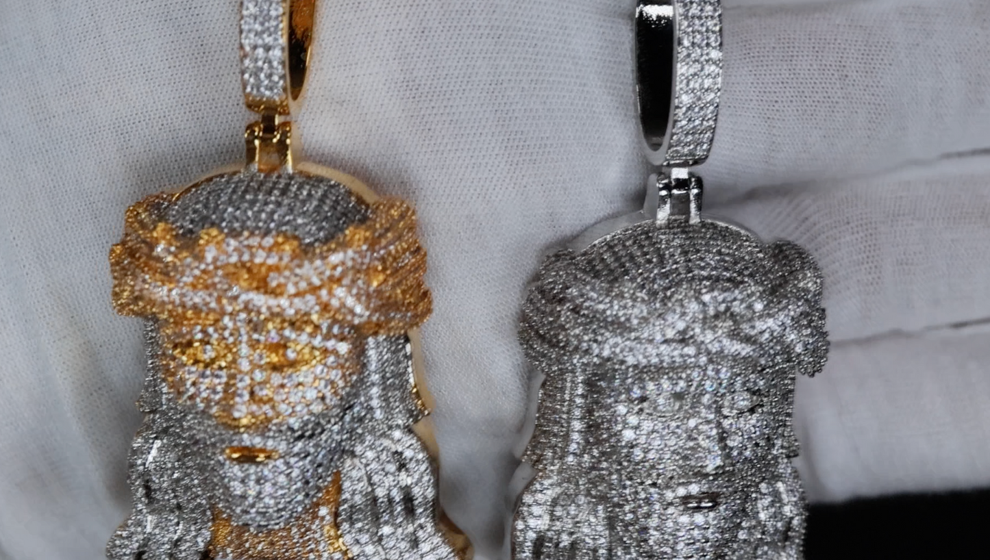 Iced Out Jesus Piece | Hip Hop Jesus Head Pendant | Big Diamond Jesus Face Pendant
