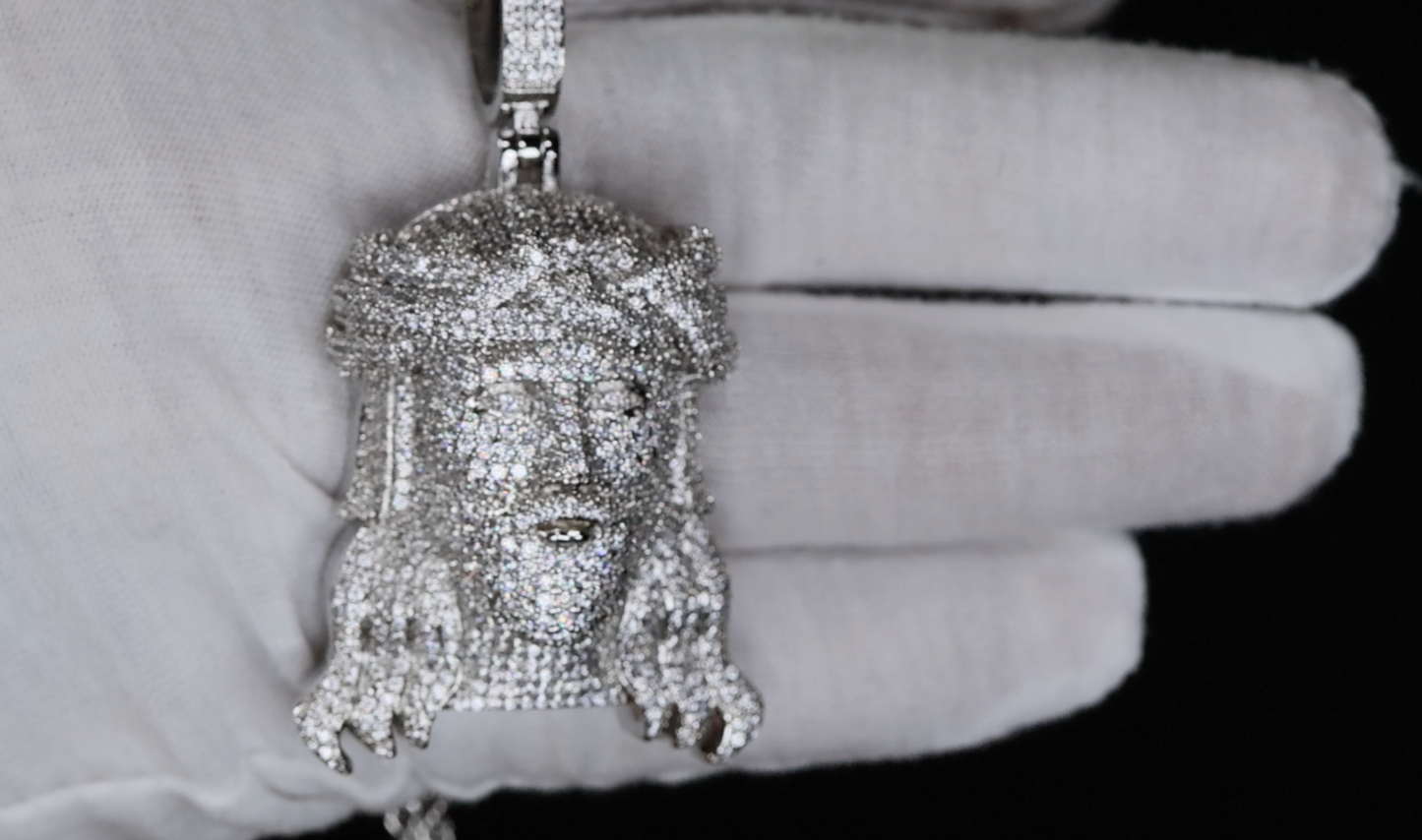 Iced Out Jesus Piece | Hip Hop Jesus Head Pendant | Big Diamond Jesus Face Pendant