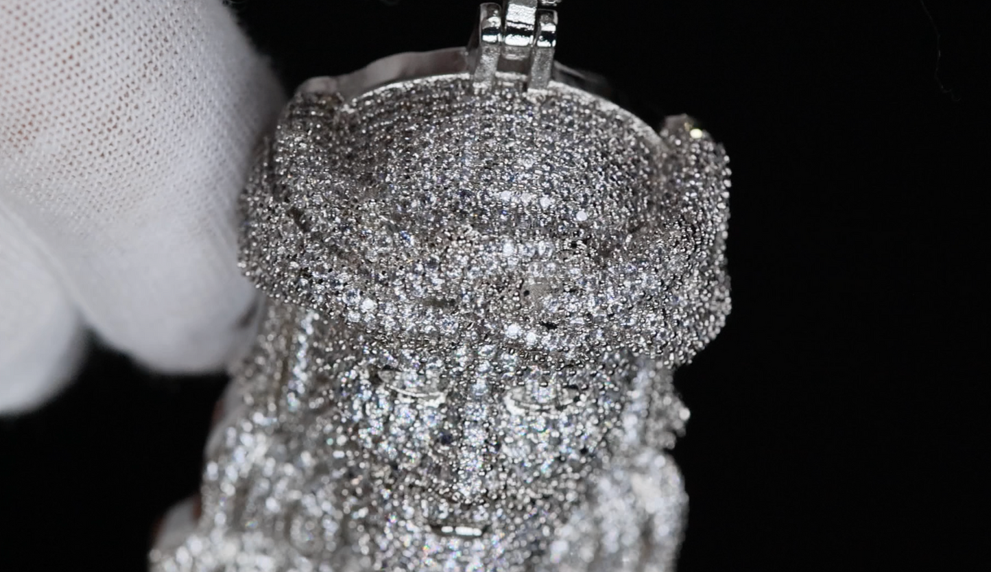 Iced Out Jesus Piece | Hip Hop Jesus Head Pendant | Big Diamond Jesus Face Pendant