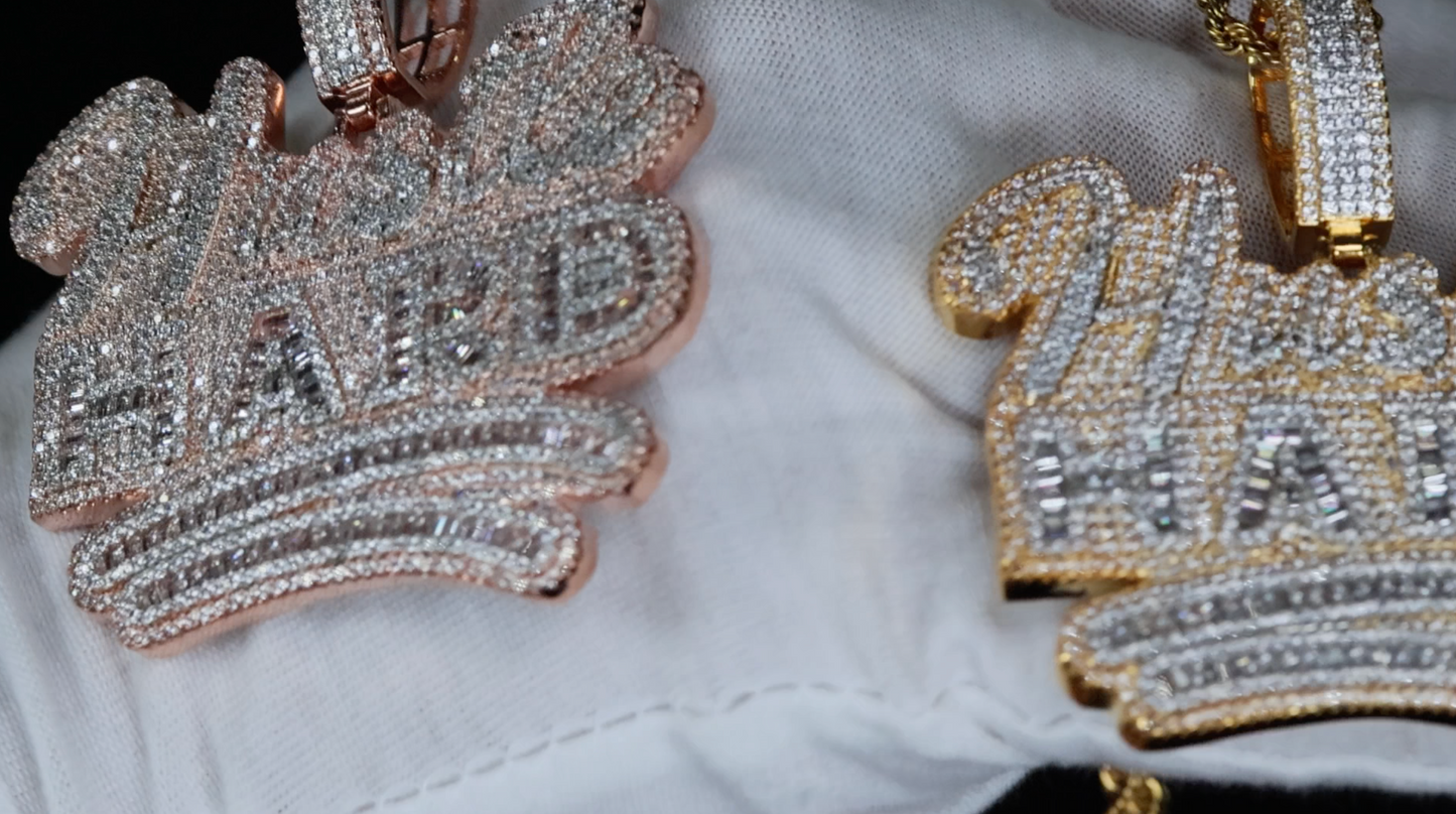 Mens Diamond Pendant | Iced Out Pendant | Gold Hip Hop Pendant