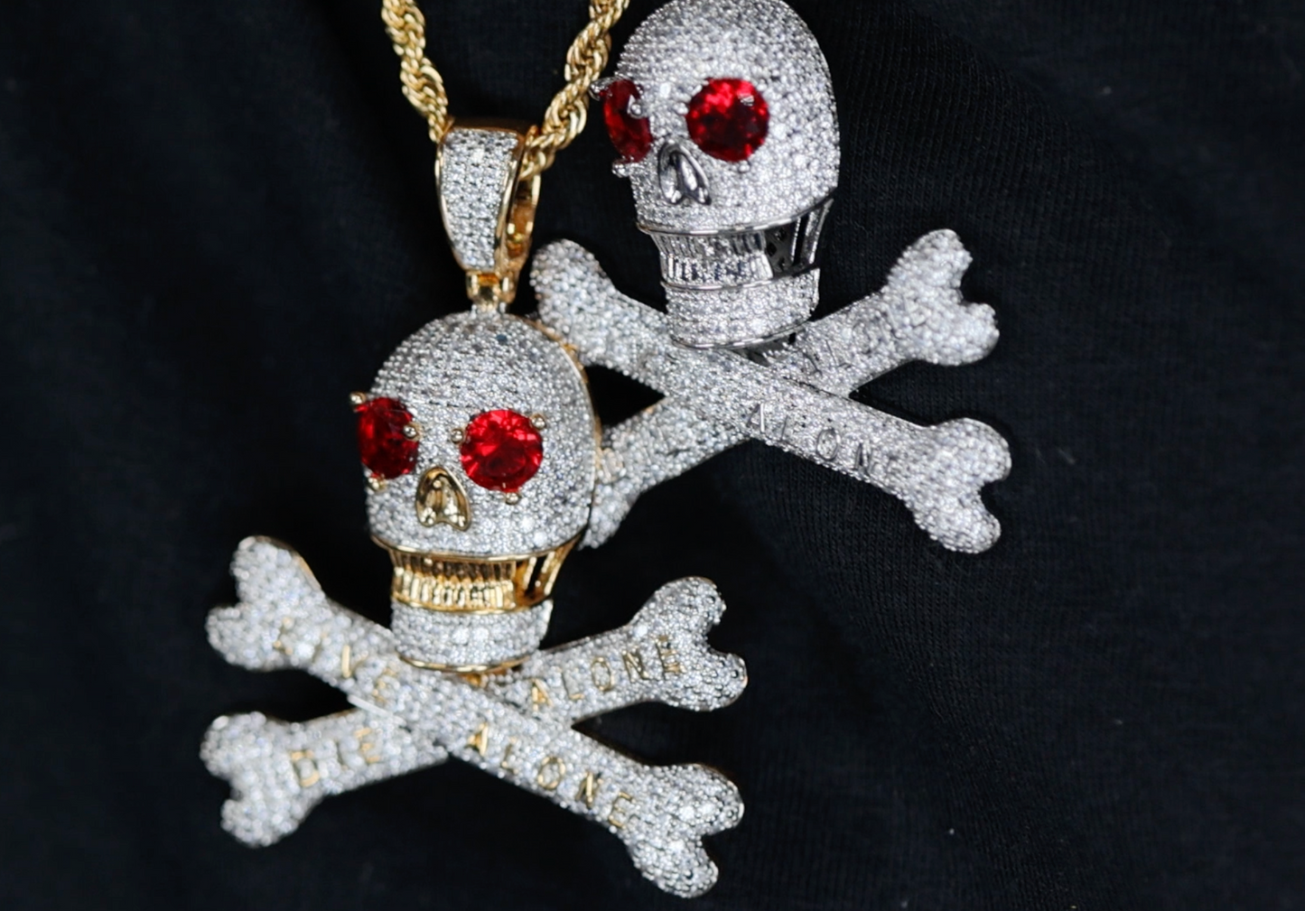 Skull and Bones Pendant | Diamond Skull Pendant | Skull Pendant
