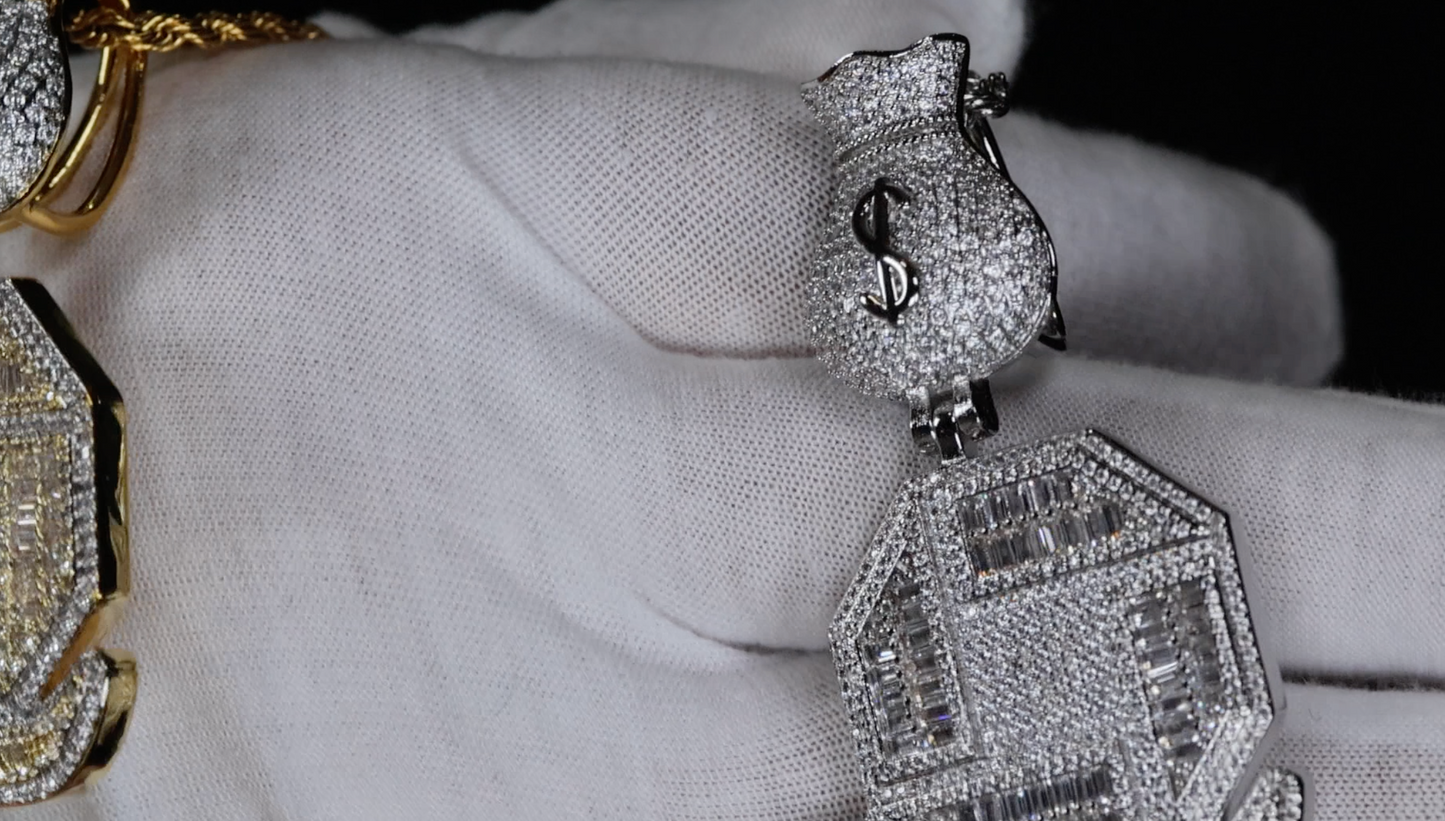 Hip Hop Jewellery | Iced Out Money Pendant | Hip Hop Pendants