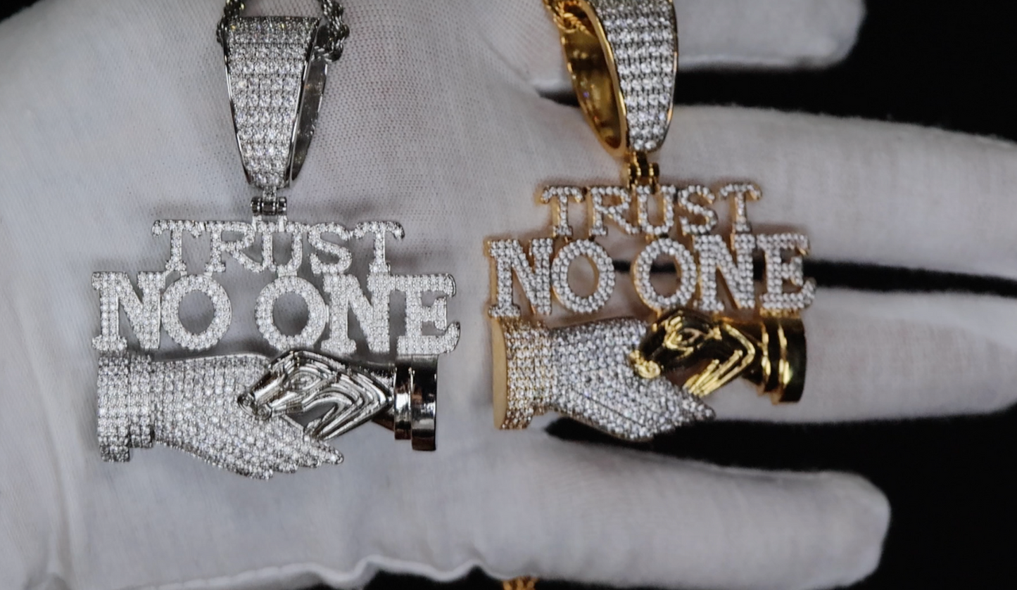 Iced Out Pendant | Diamond Snake Pendant | Trust No One Pendant