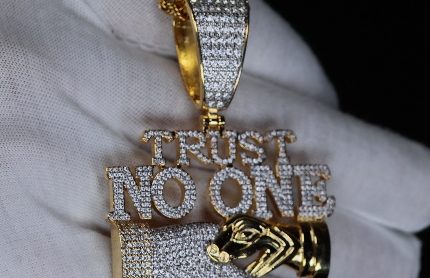Iced Out Pendant | Diamond Snake Pendant | Trust No One Pendant