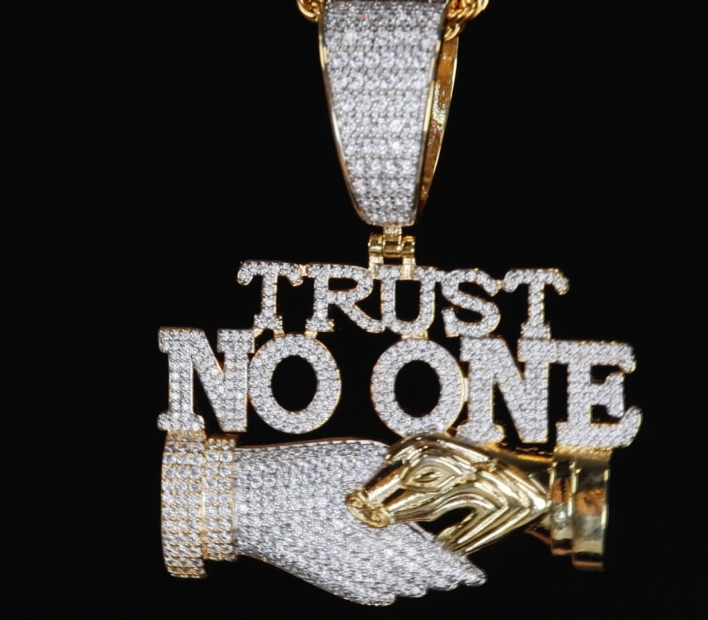Iced Out Pendant | Diamond Snake Pendant | Trust No One Pendant
