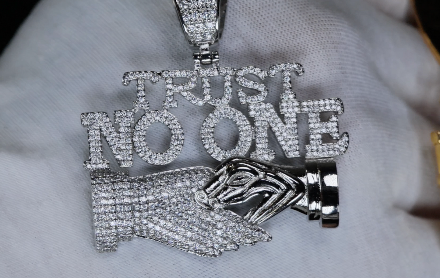 Iced Out Pendant | Diamond Snake Pendant | Trust No One Pendant