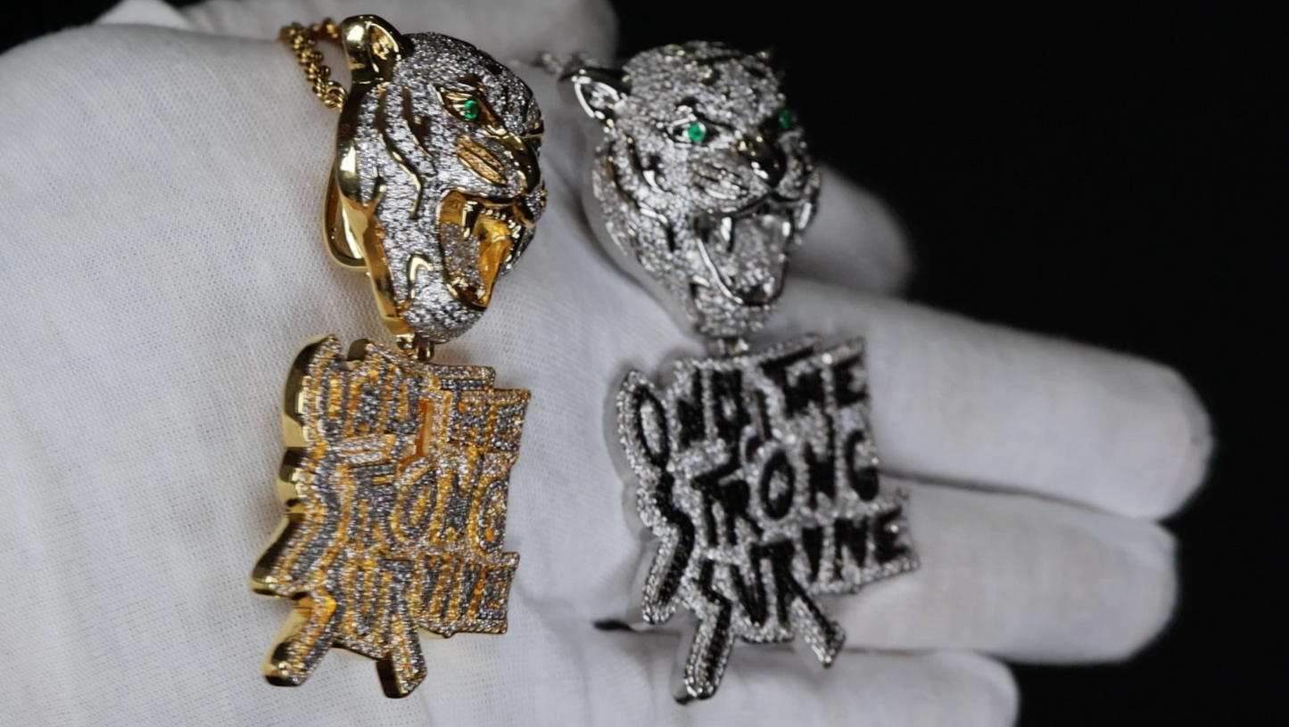 Iced Out Pendant | Diamond Tiger Pendant | Tiger Pendant