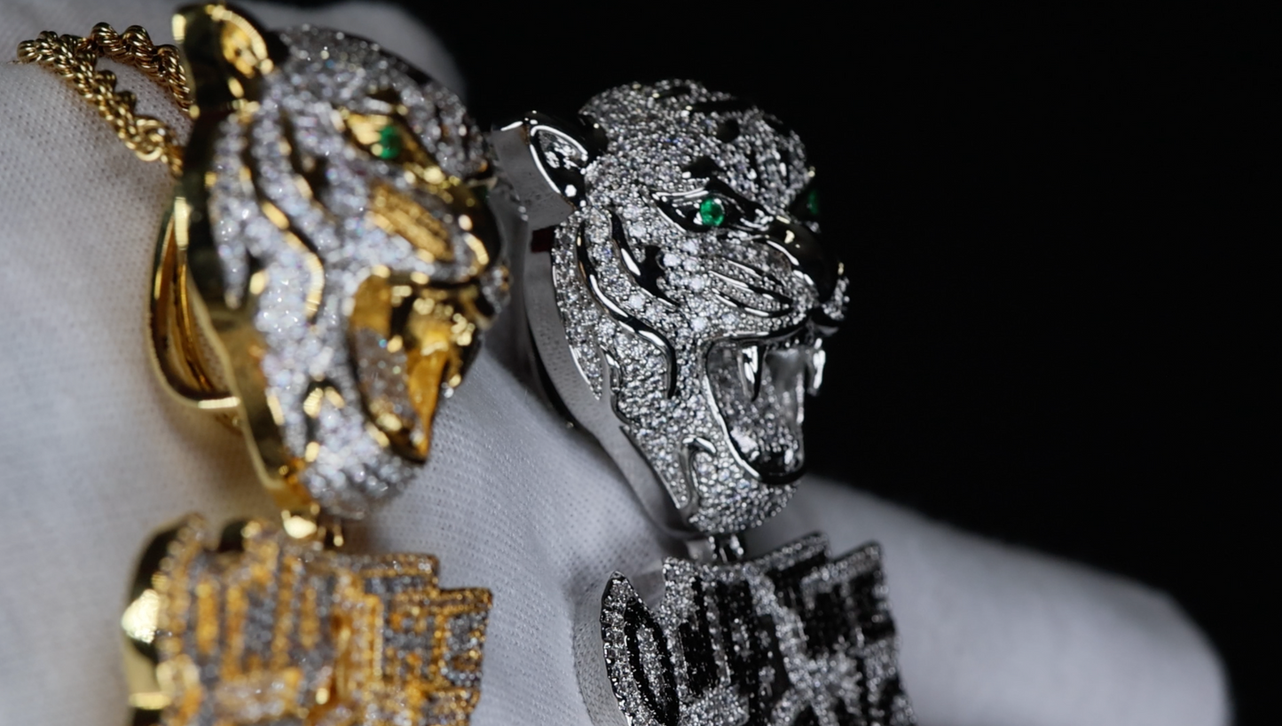 Iced Out Pendant | Diamond Tiger Pendant | Tiger Pendant