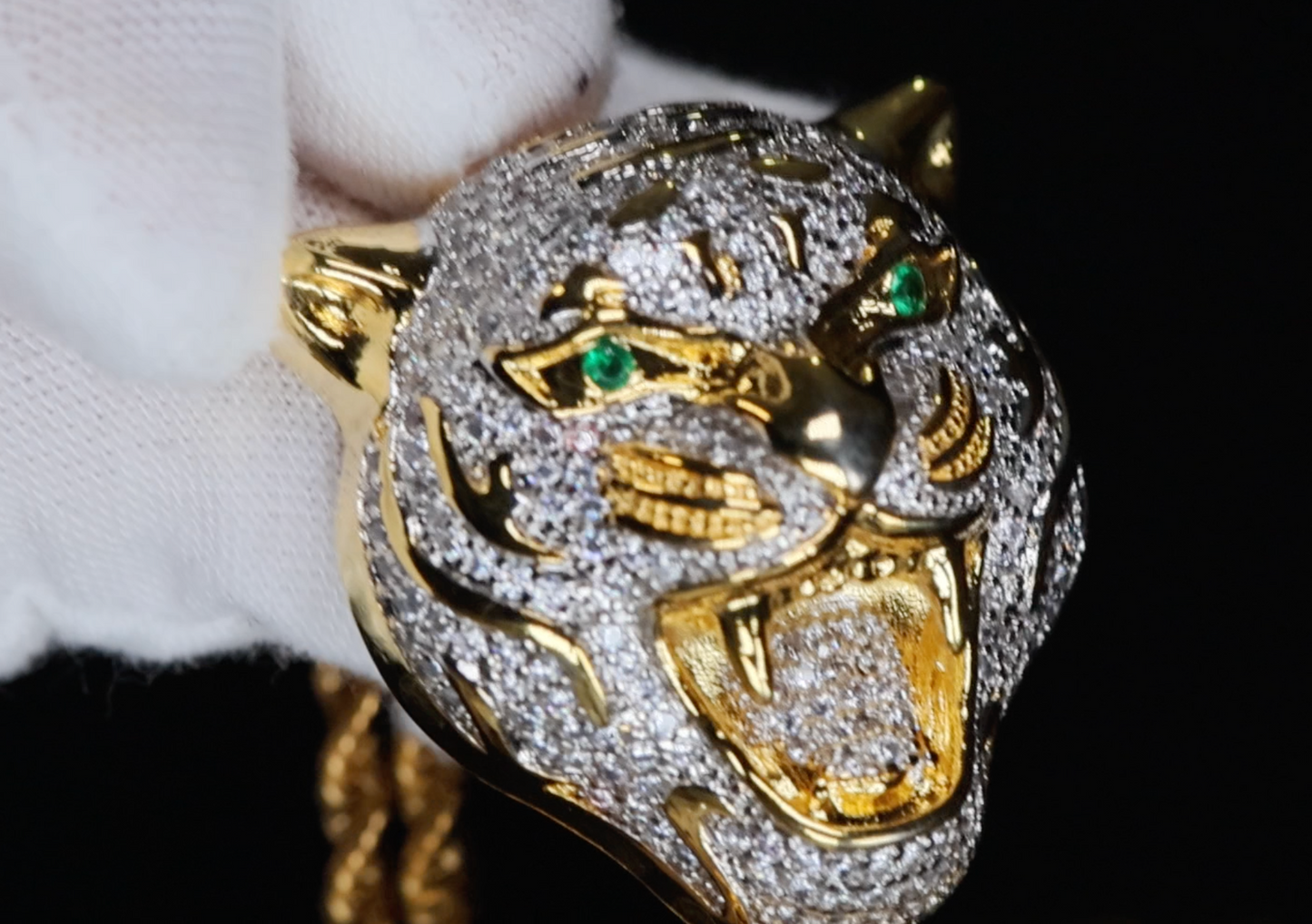 Iced Out Pendant | Diamond Tiger Pendant | Tiger Pendant