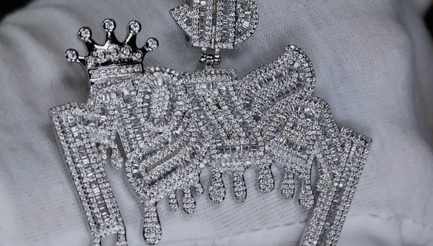 Hip Hop Jewellery | Iced Out Money Pendant | Diamond Hip Hop Pendant