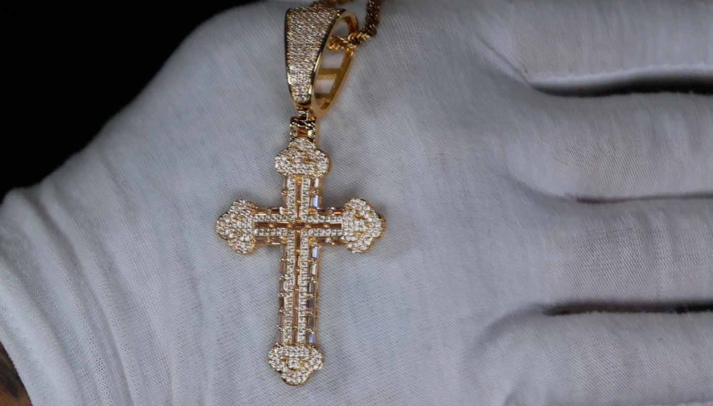 Iced Out Cross Pendant | Hip Hop Cross Pendant | Big Diamond Cross Pendant